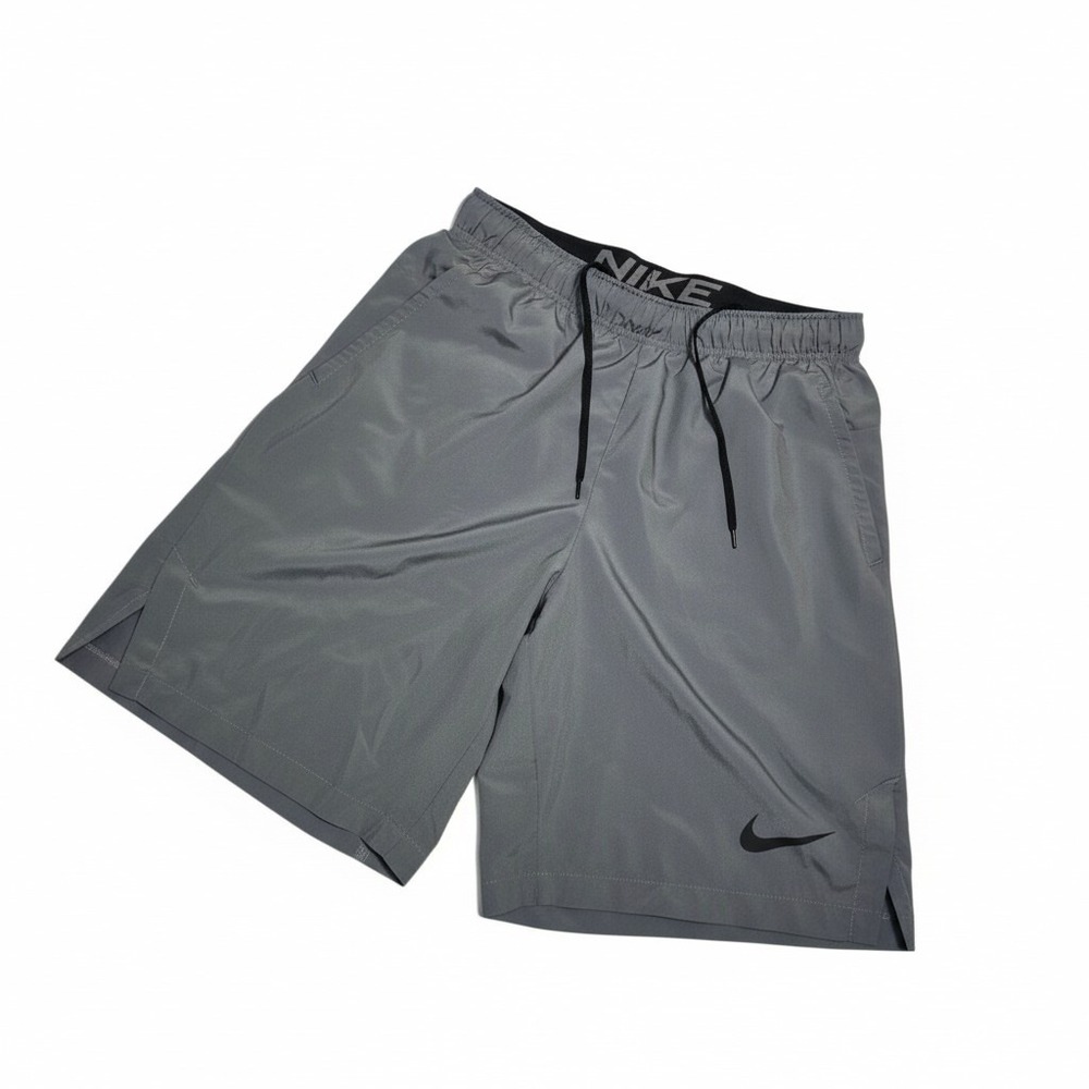 Nike Pro Dri-FIT Mens Gray Training Shorts Size S Athletic Gym Workout Pockets